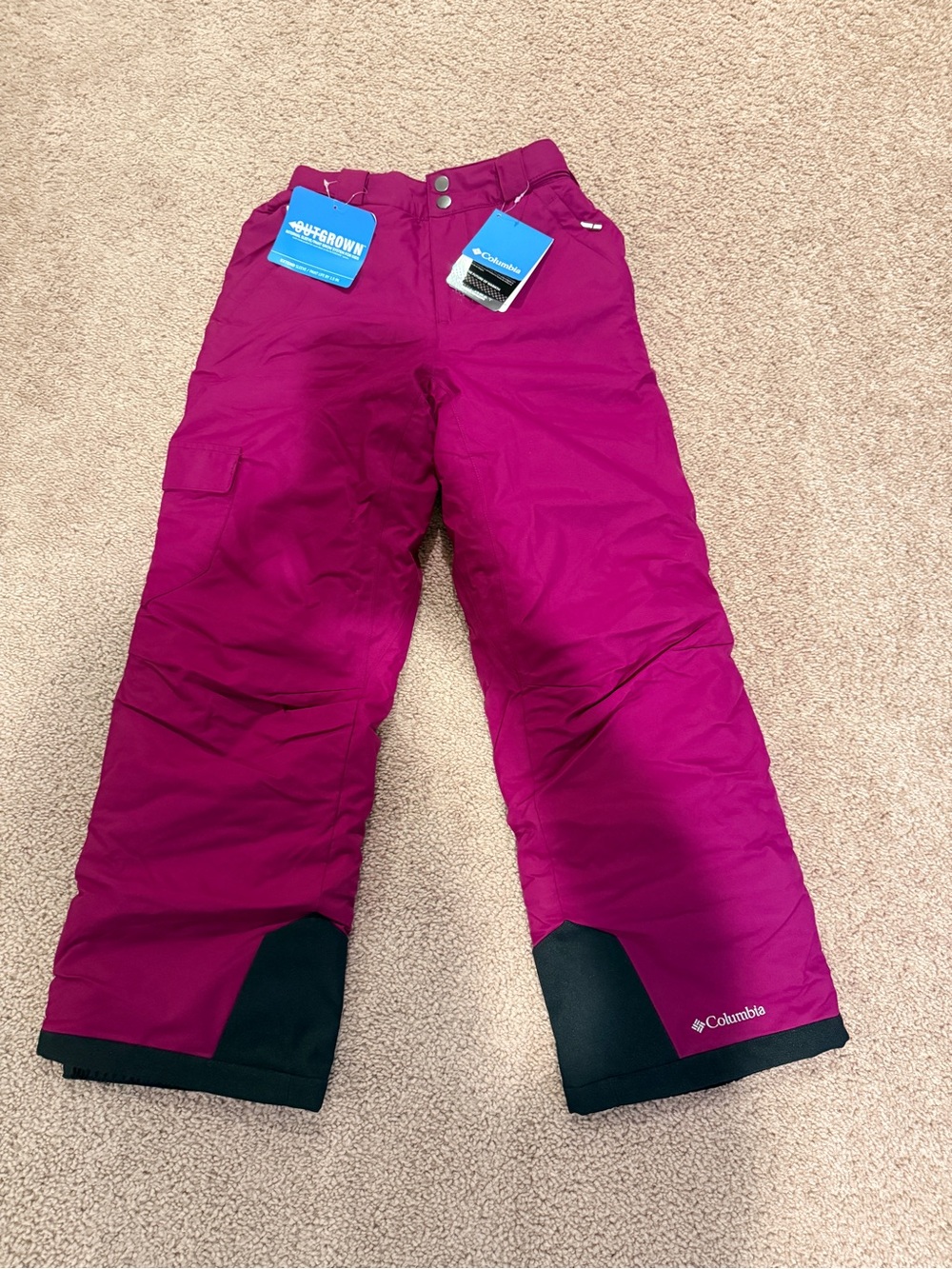 Columbia Kids Magenta Snow Joggers with Black Reinforced Hems